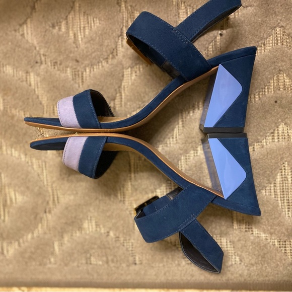 Tory Burch Palermo blue suede two tone strappy sandals - size 7 👡 - Picture 11 of 11